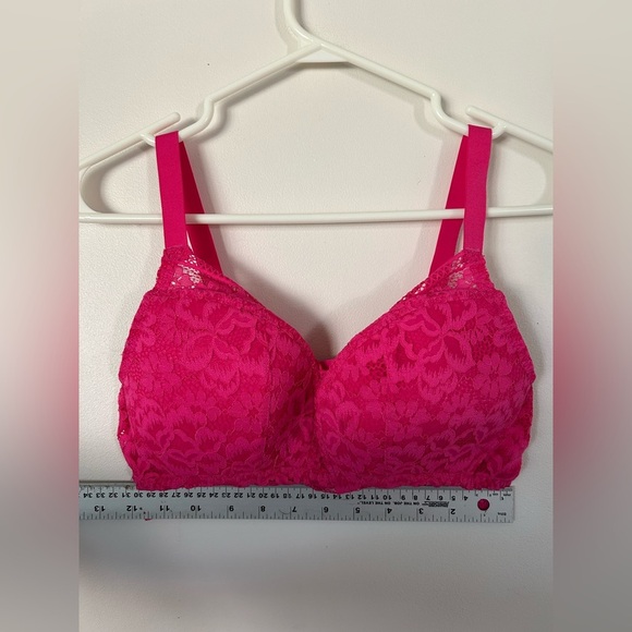 Knix Wireless Lace Bustier Size L Shocking Pink - Picture 5 of 7